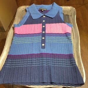 Chaser sweater tank with pearl snaps size S p2p 13 inches 🩵🩷💜💛